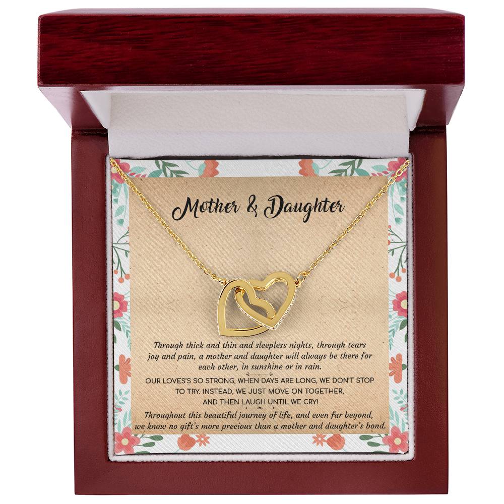 Gift For Mom - Mother & Daughter - Interlocking Interlocking Hearts Necklace