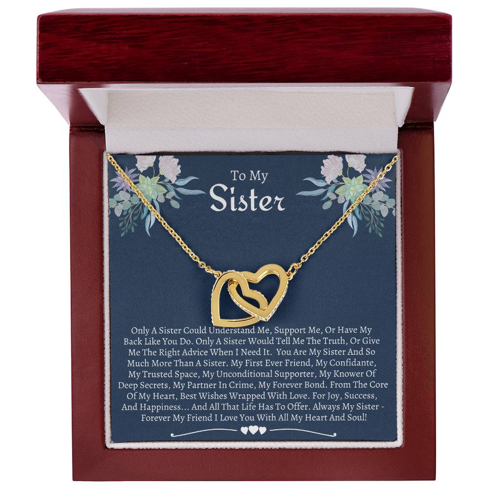Gift For Sister 4Th Interlocking Hearts Necklace