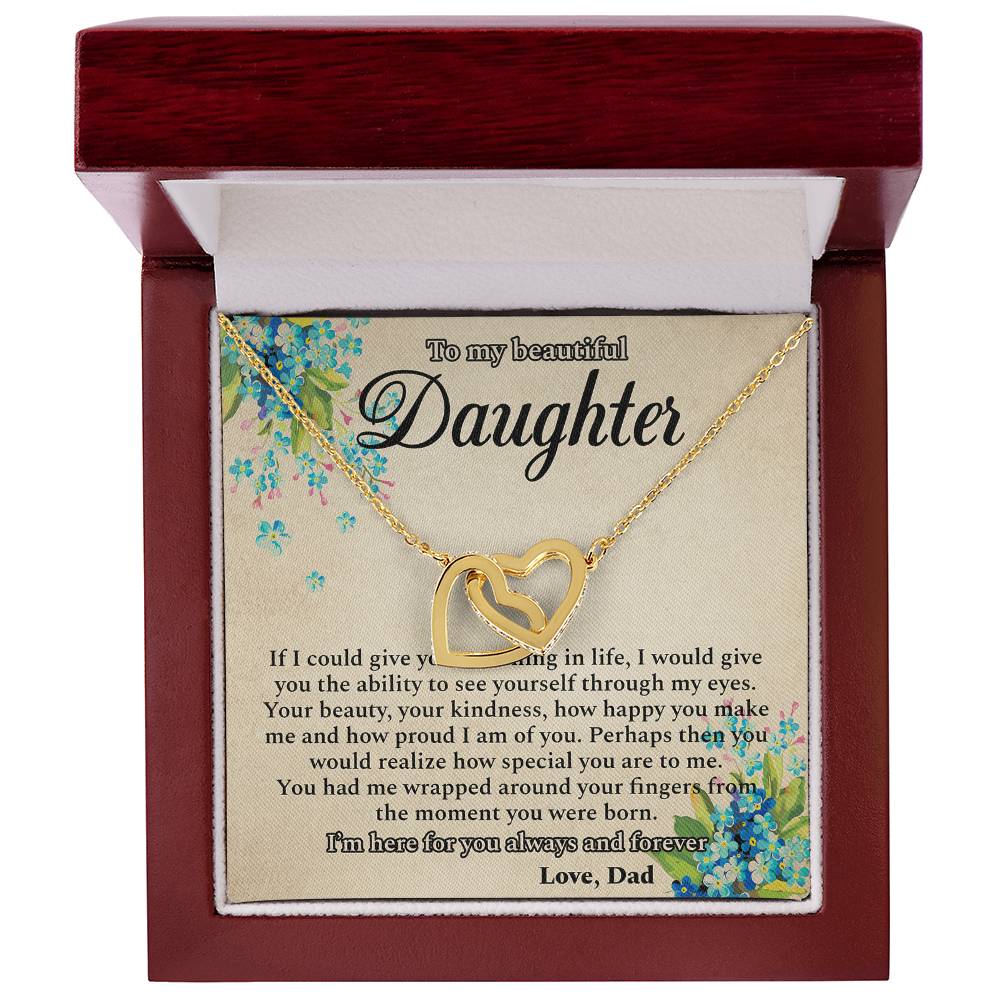 I'M Here For You Always And Forever - Best Gift For Daughter Interlocking Hearts Necklace