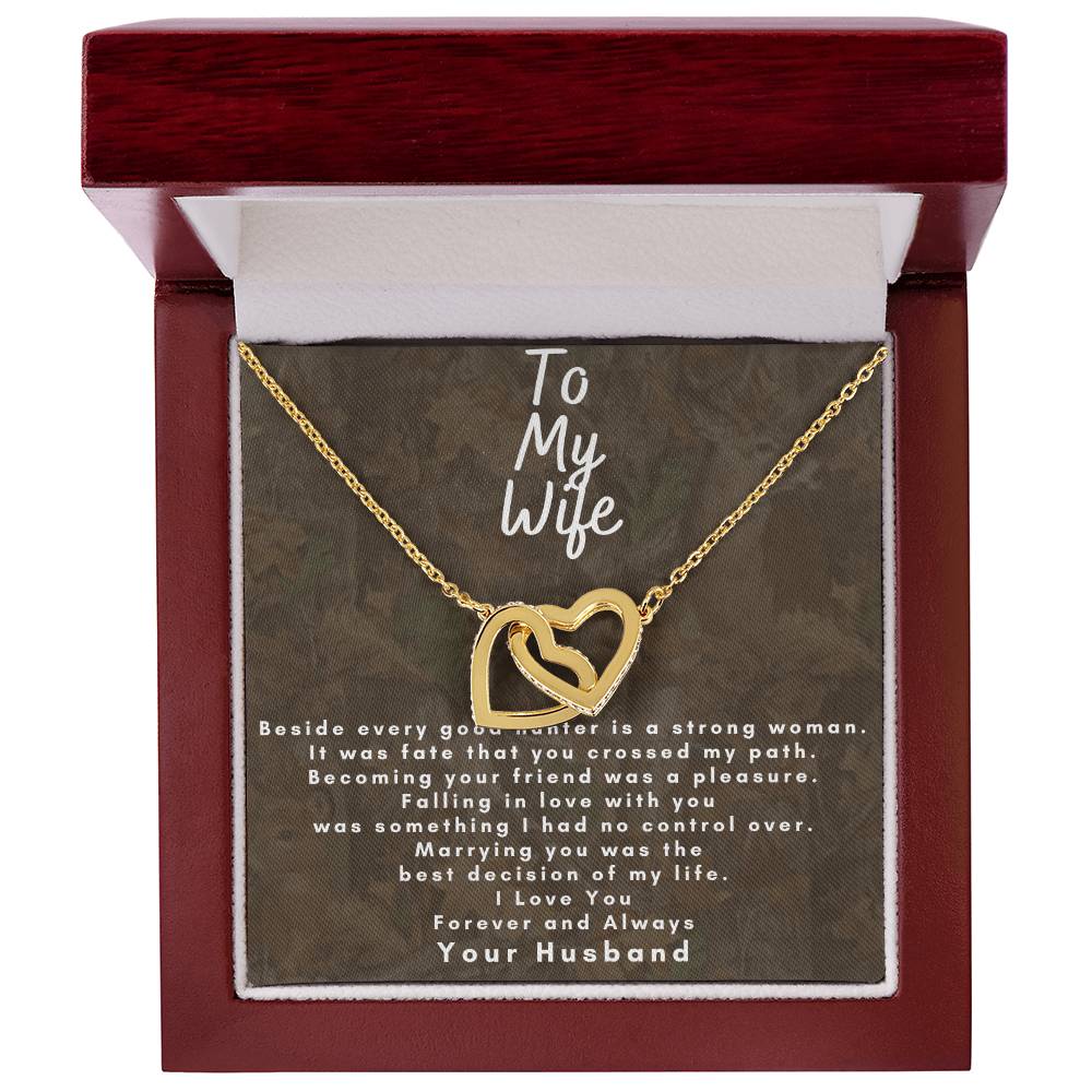 Dear Wife - Make Her Day - Dual Hearts Necklace Interlocking Hearts Necklace