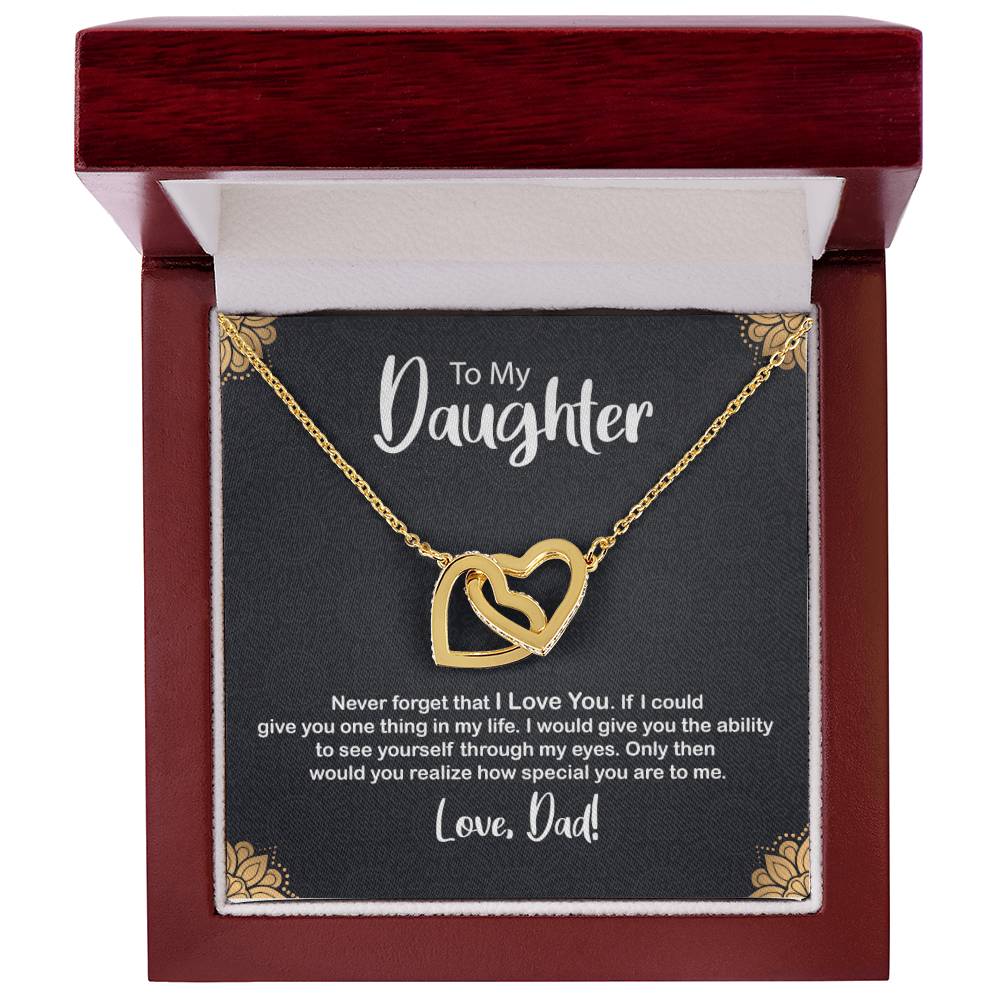 To My Daughter Gift Box Interlocking Hearts Necklace
