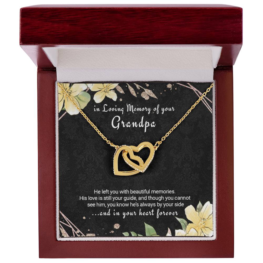 Loss Of Grandfather Gift Grief Gift In Memory Of Grandpa Twin Hearts Necklace Interlocking Hearts Necklace