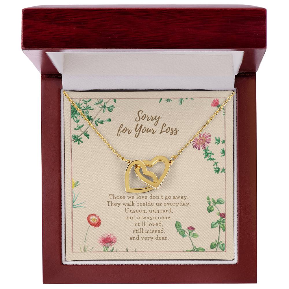 Loss Of Loved One Necklace Loss Of Mother Gift Loss Of Father Gift Sorry For Your Loss Sympathy Gift Sterling Silver Pet Loss Gift Interlocking Hearts Necklace