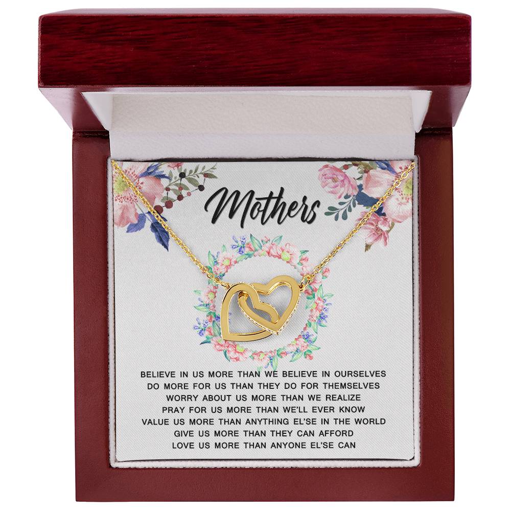 Meaningful Gift For Mothers Interlocking Hearts Necklace