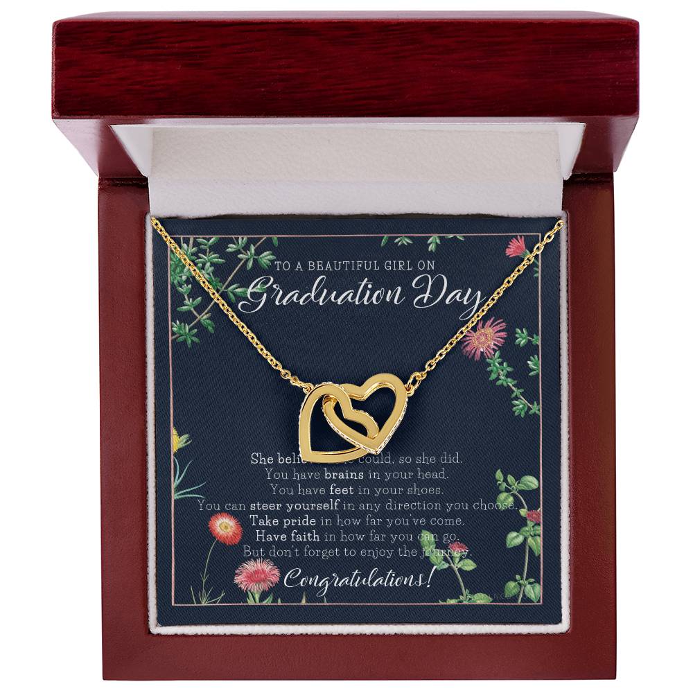 Graduation Gift Necklace For Daughter College Graduation Gift For Her High School Senior Graduation Mba Phd Master Class Of Interlocking Hearts Necklace