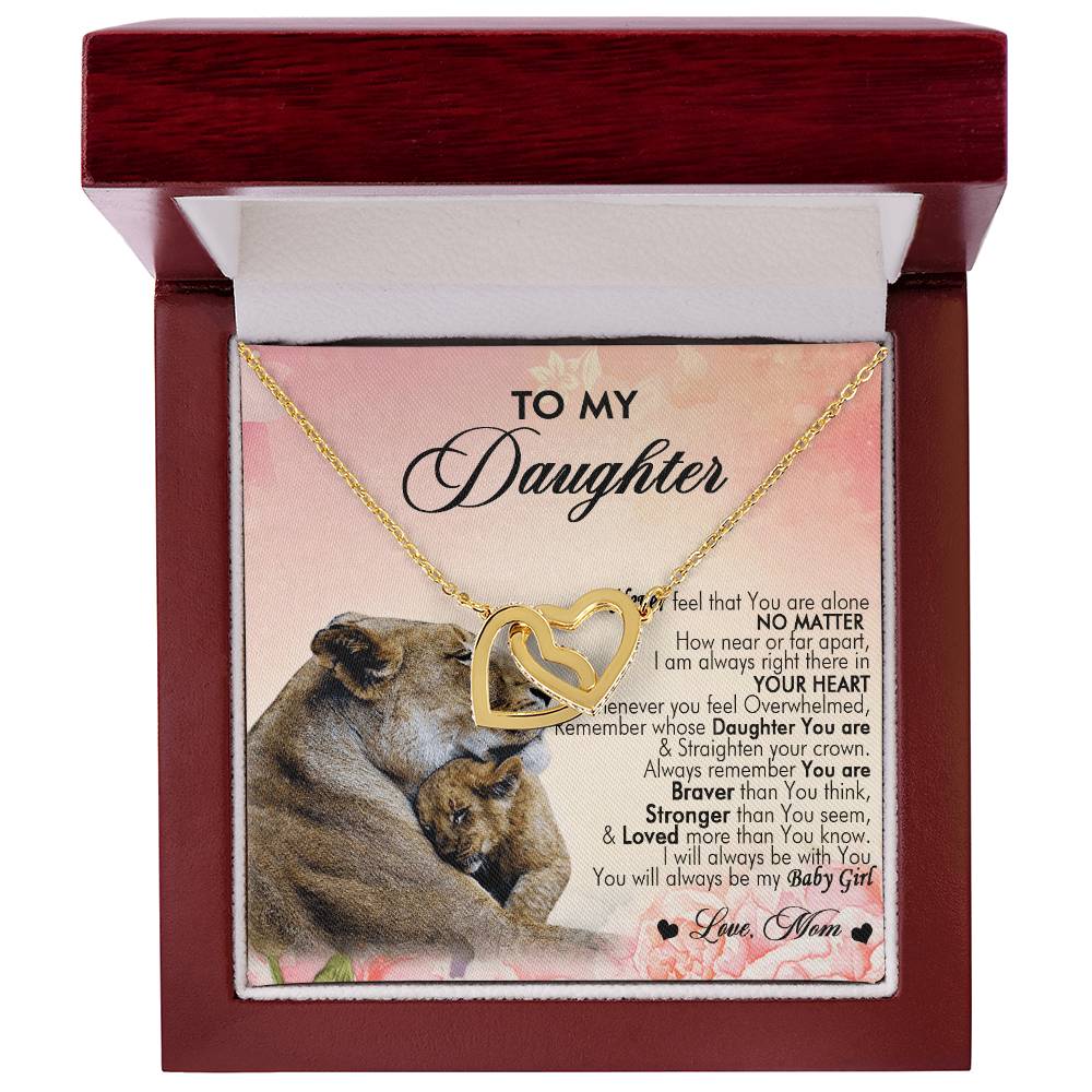 To My Daughter Interlocking Hearts Necklace