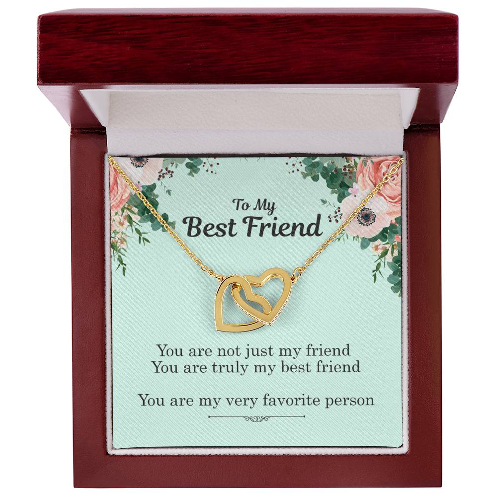 To My Best Friend - My Favorite Person Interlocking Hearts Necklace