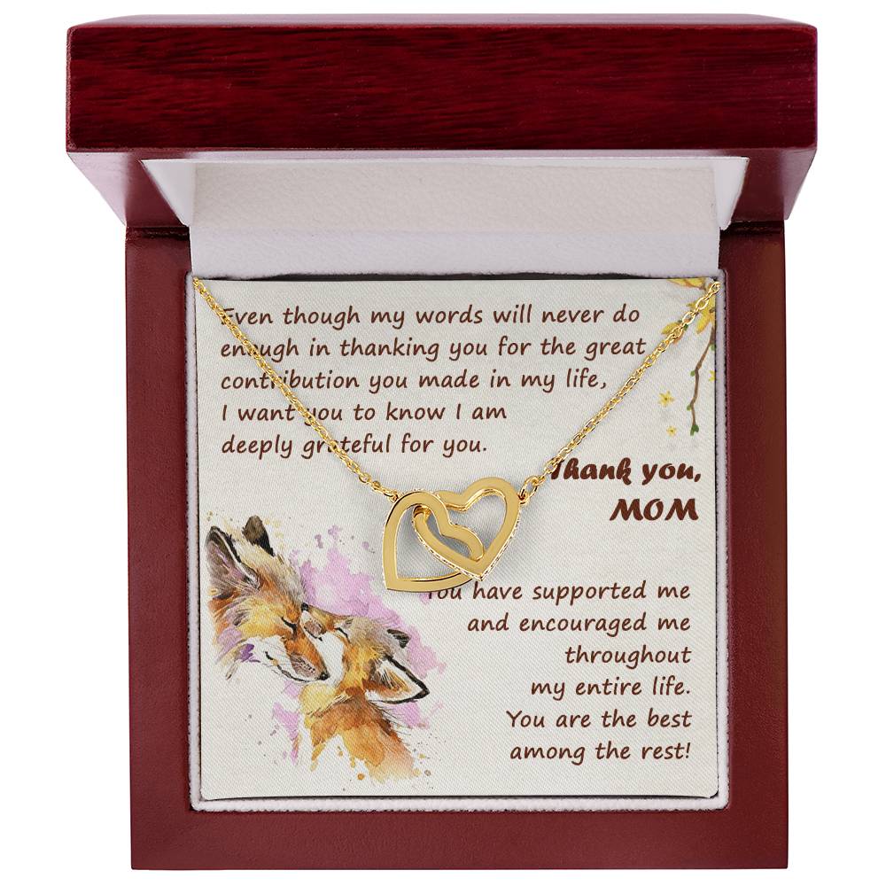 Thank You Mom Thanksgiving Gift Interlocking Hearts Interlocking Hearts Necklace