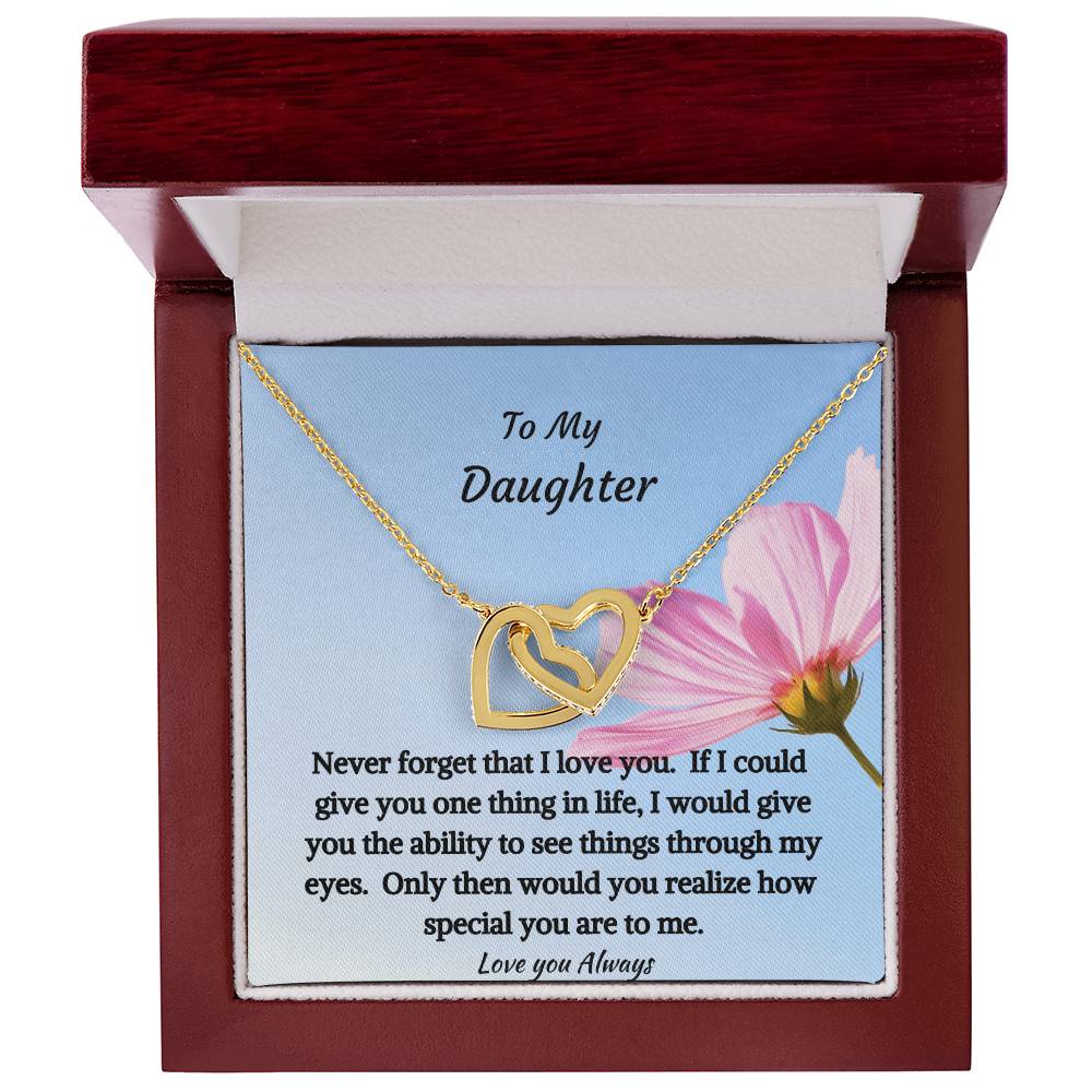 To My Daughter - Interlocking Hearts Necklace