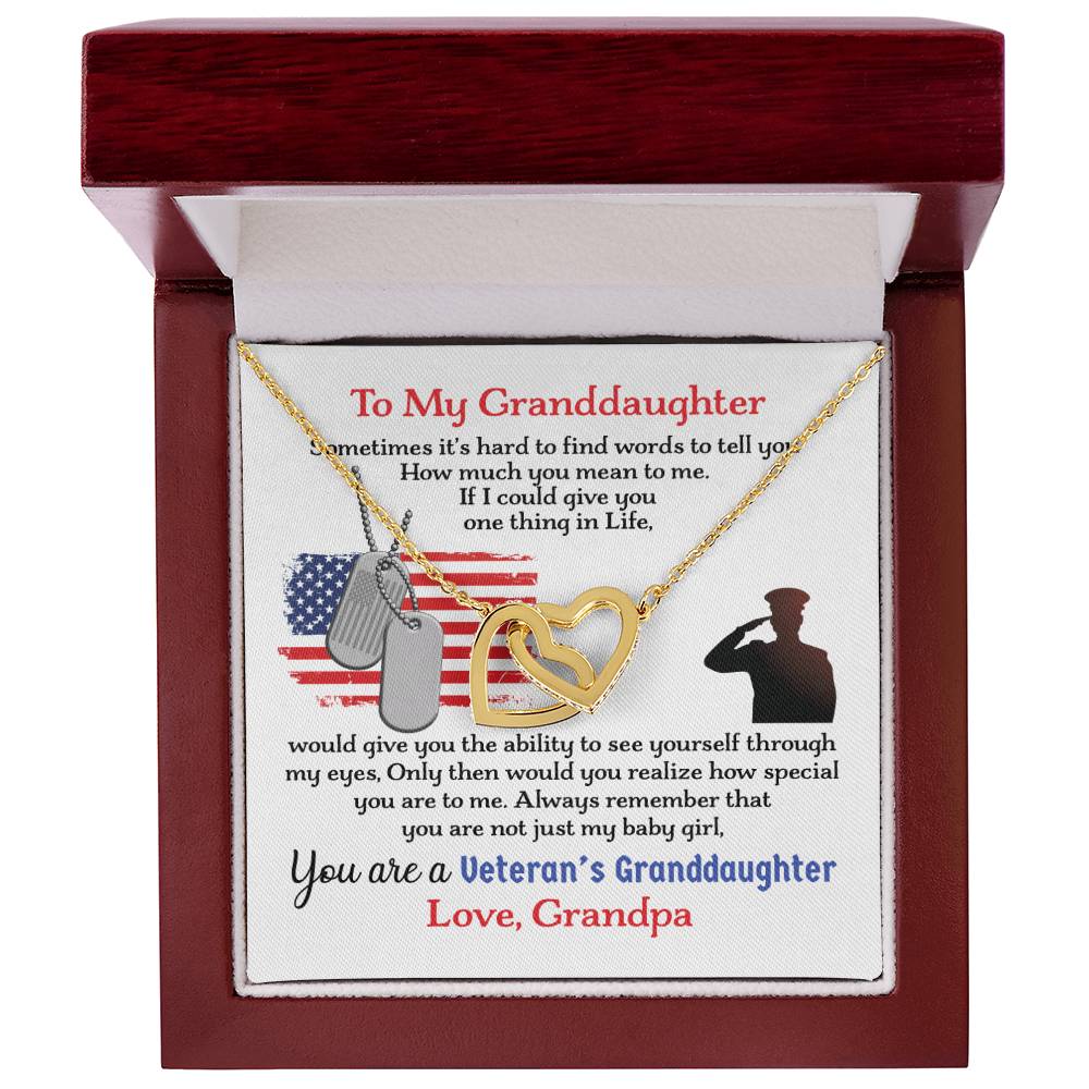 Veteran'S Granddaughter - Interlocking Heart Necklace Interlocking Hearts Necklace