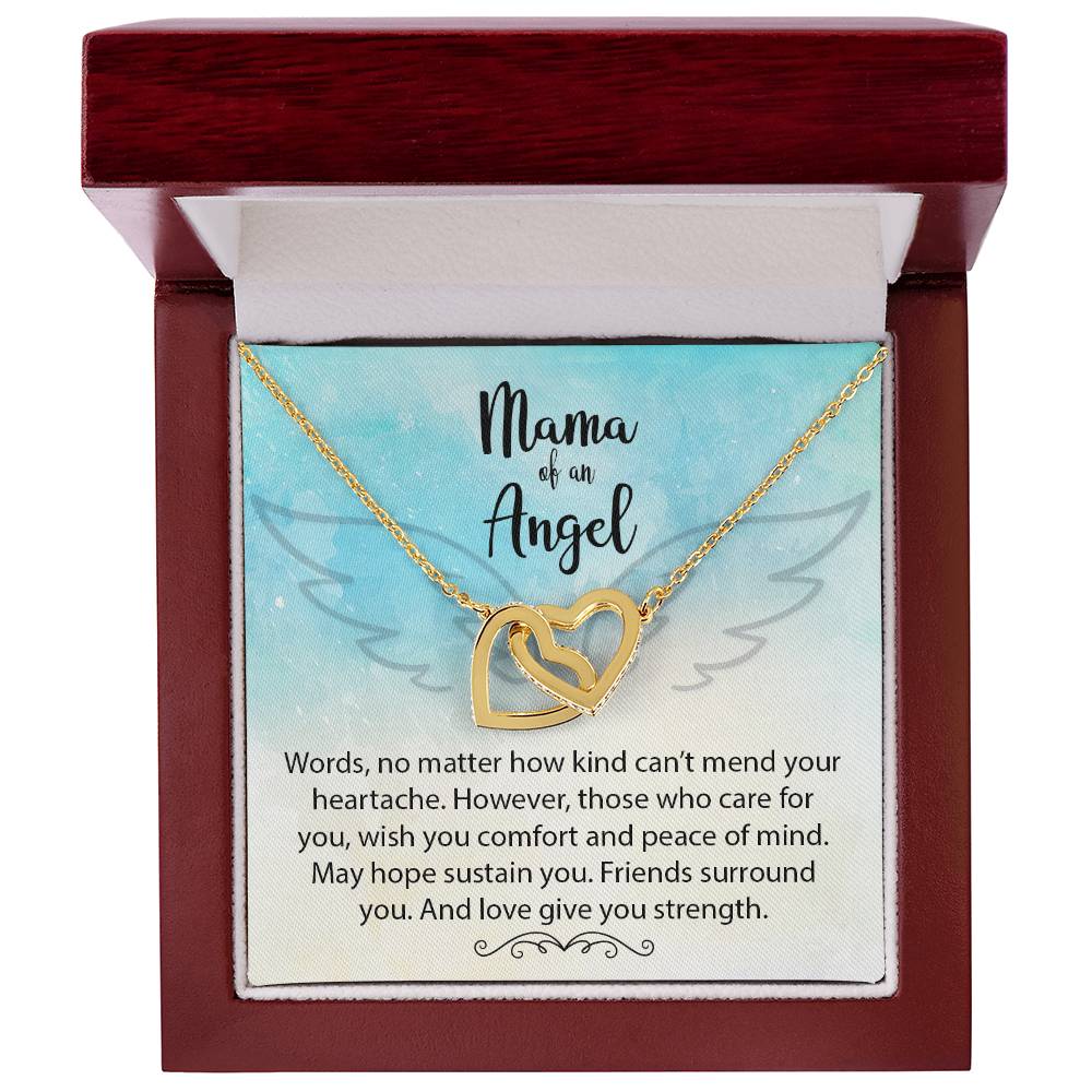 Mama Of An Angel Miscarriage Gift Pregnancy Loss Gift Interlocking Hearts Necklace