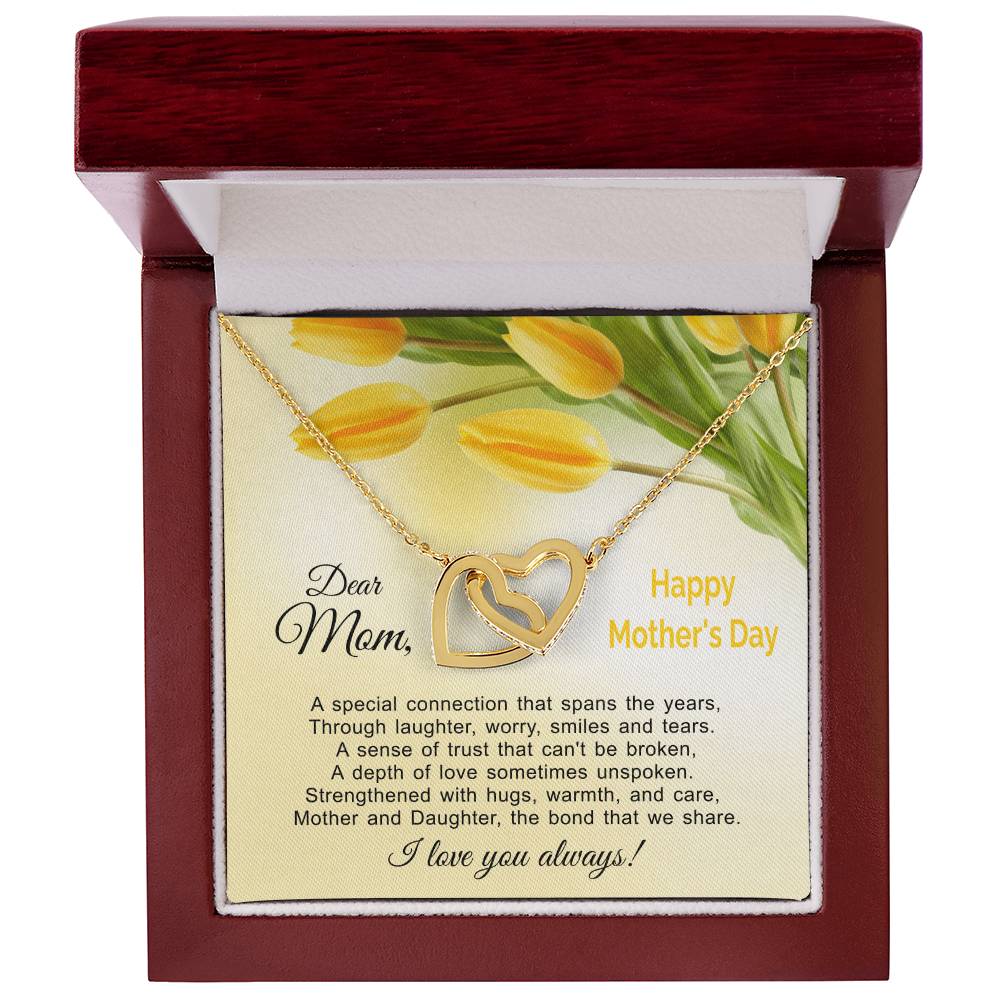 The Bond That We Share - Mother And Daughter Linked Hearts Necklace Interlocking Hearts Necklace