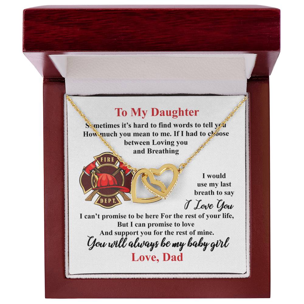 Firefighter'S Daughter - Interlocking Heart Necklace Interlocking Hearts Necklace