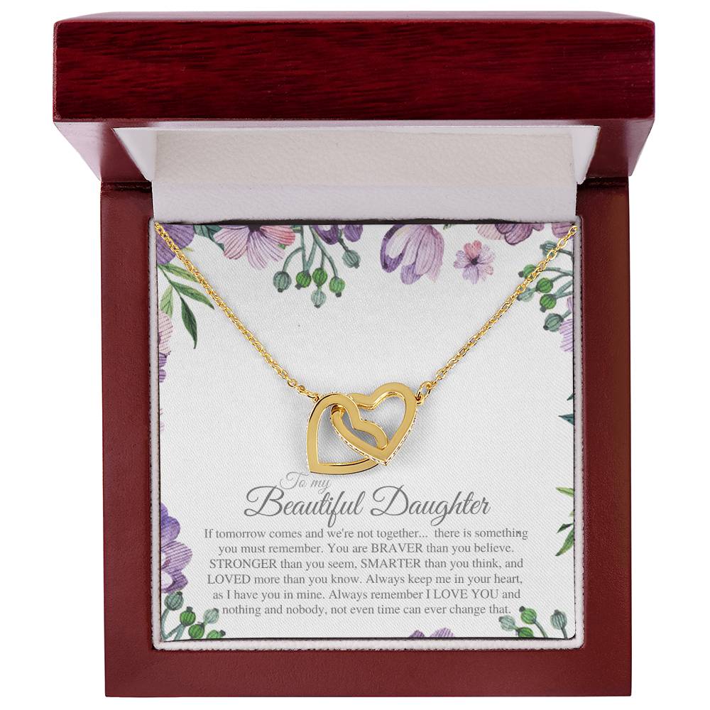 To My Daughter - Interlocking Hearts Necklace - Ilmd02