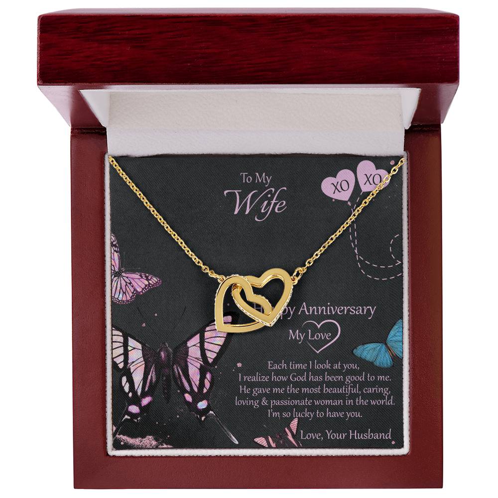 Special And Unique Gift For Wife Interlocking Hearts Necklace