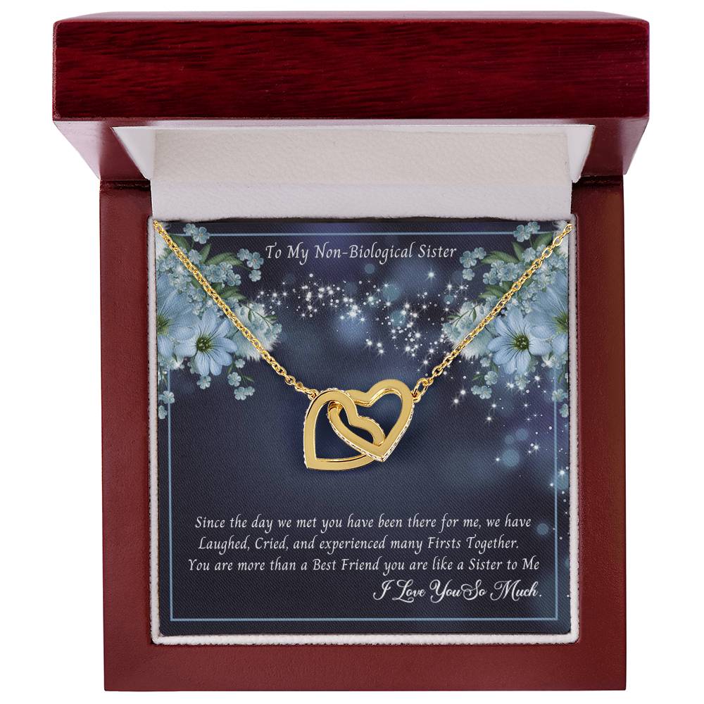 To My Non-Biological Sister - You Are More Than A Best Friend You Are Sister To Me Interlocking Hearts Necklace