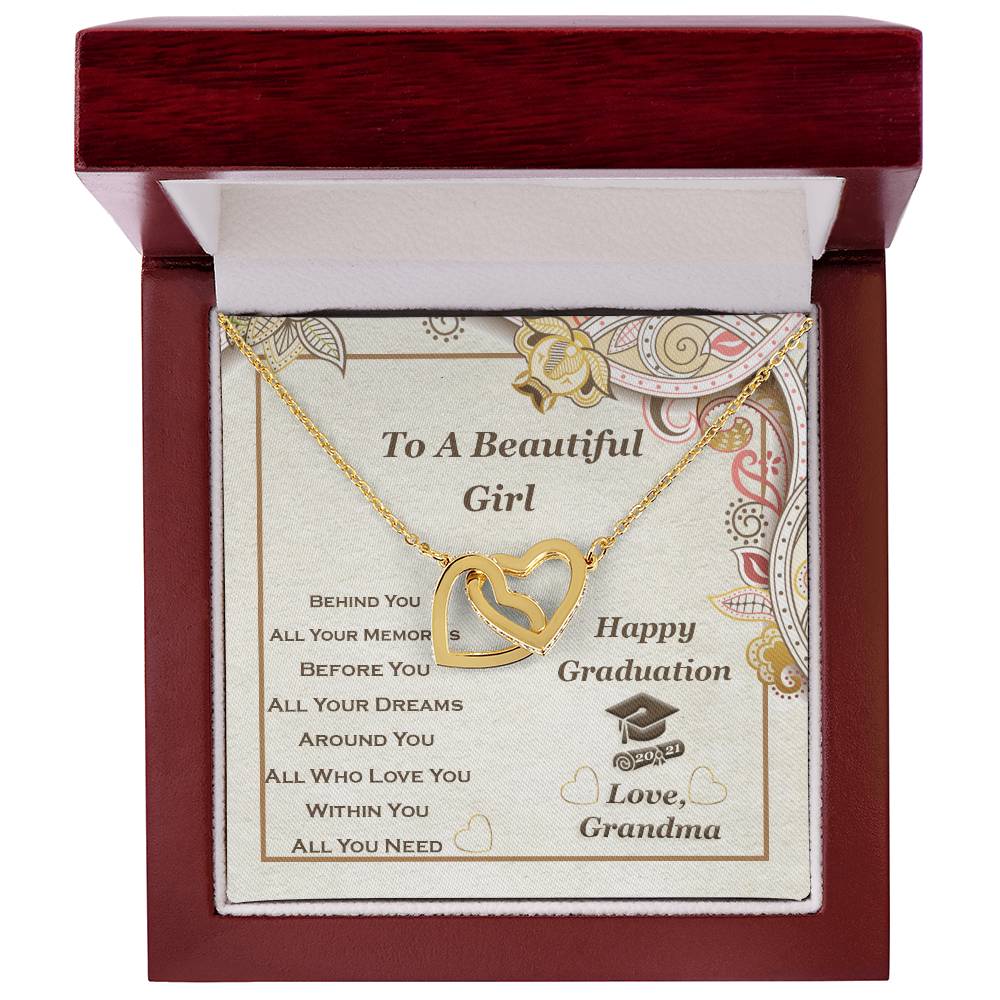 Interlocking Heart Necklace For Granddaughter Graduation Gift Interlocking Hearts Necklace