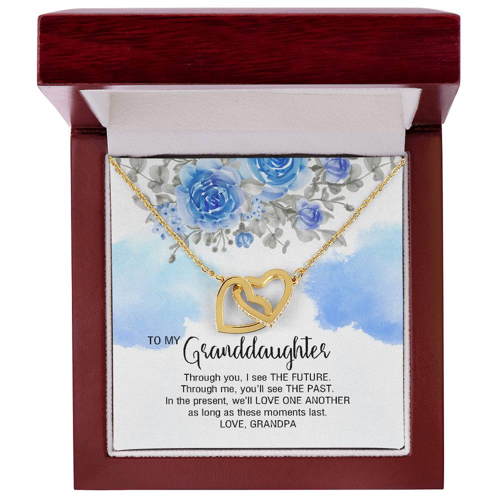 To My Granddaughter From Grandpa - We'Ll Love One Another Interlocking Hearts Necklace
