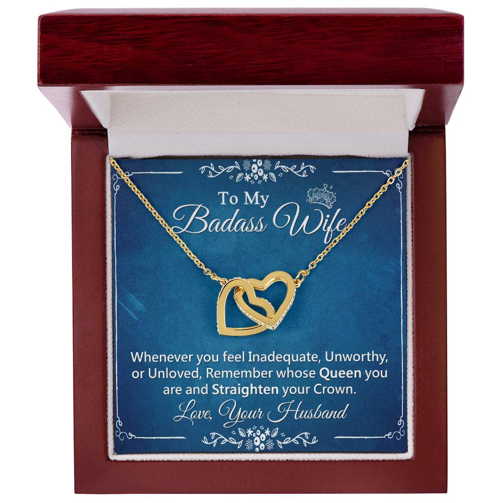 Interlock Heart Necklace For Wife With Message Card Interlocking Hearts Necklace