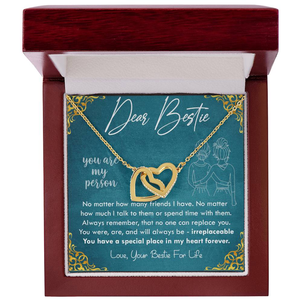 Dear Bestie - You Are My Person Interlocking Hearts Necklace
