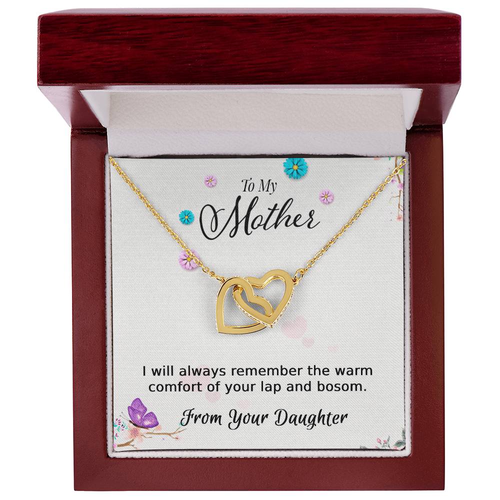 To My Mother - From Your Daughter - Necklace Interlocking Hearts Necklace