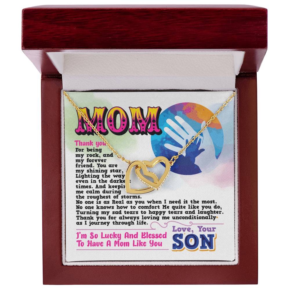 Gift For Mom- Interlocking Heart Necklace Interlocking Hearts Necklace