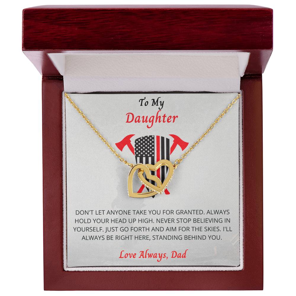 To My Daughter Necklace Interlocking Hearts Necklace