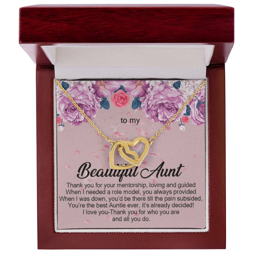 To My Beautiful Aunt Necklace Gift Auntie Interlocking Hearts Necklace Aunt Jewelry Aunt Appreciation Gift For Aunt Auntie Gift