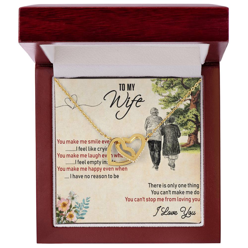 To My Wife Interlocking Hearts Necklace Message Card