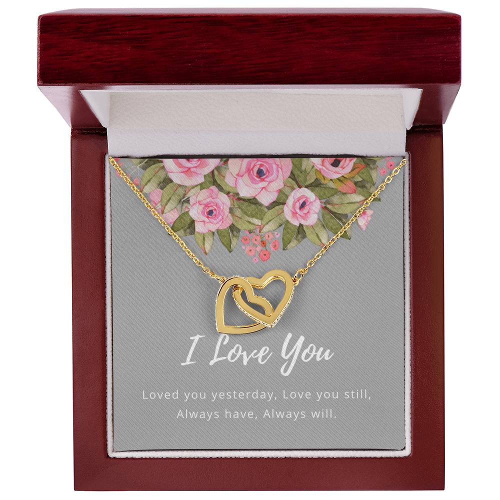 I Love You Interlocking Heart Necklace Interlocking Hearts Necklace