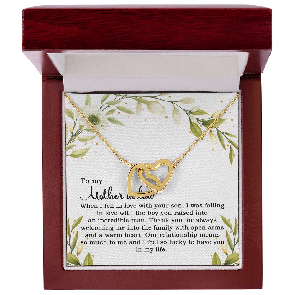 To My Mother In Law - When I Fell In Love With Your Son Interlocking Hearts Necklace