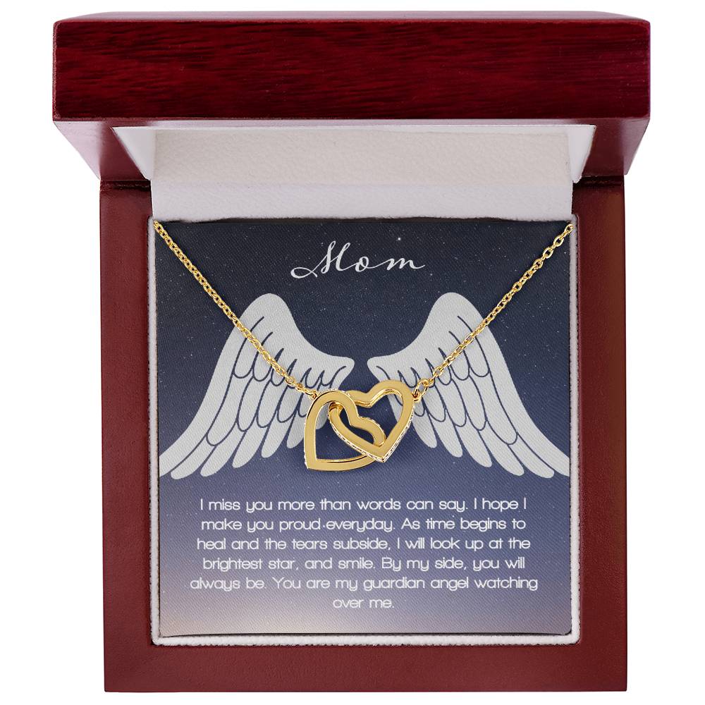 Guardian Angel - Mom Interlocking Hearts Necklace