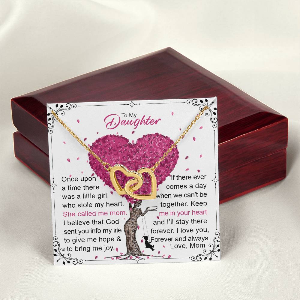 To My Daughter Interlocking Hearts Necklace