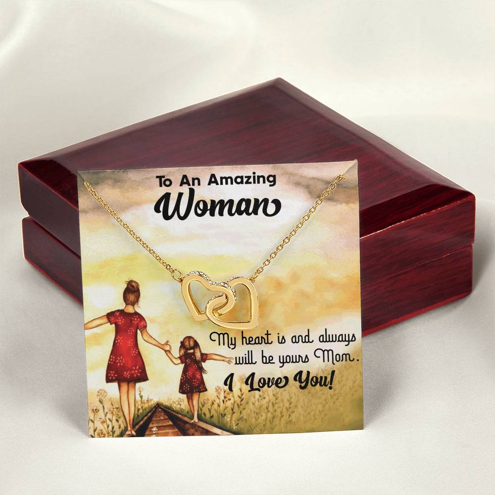 To An Amazing Woman Interlocking Hearts Necklace