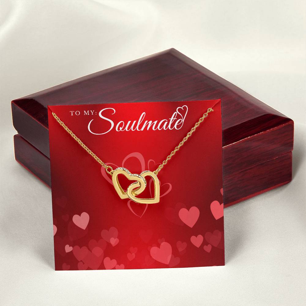 To My Soulmate Lux Necklace Gift Set Interlocking Hearts Necklace