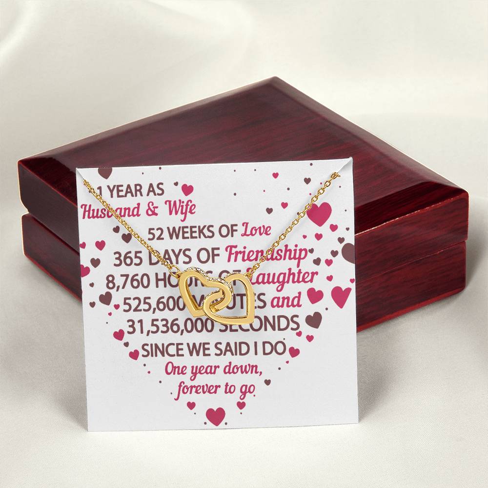 1St Anniversary Gift For Husband And Wife 1St Anniversary Gifts Interlocking Hearts Necklace