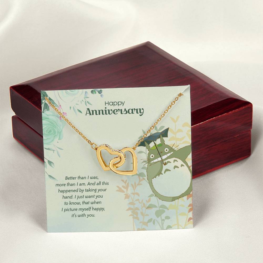 Totoro Anniversary Edition Lucky To Have You - Interlocking Hearts Necklace