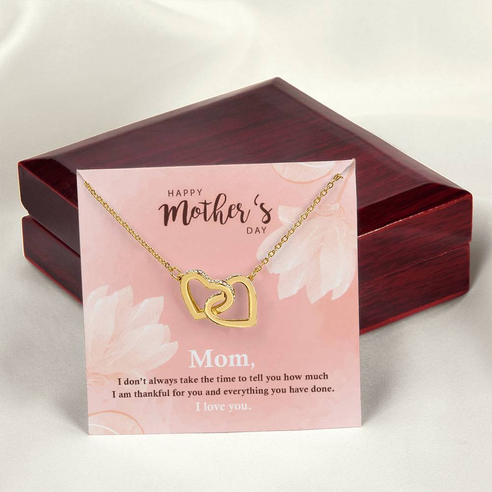 Mother'S Day - Double Hearts Necklace Interlocking Hearts Necklace