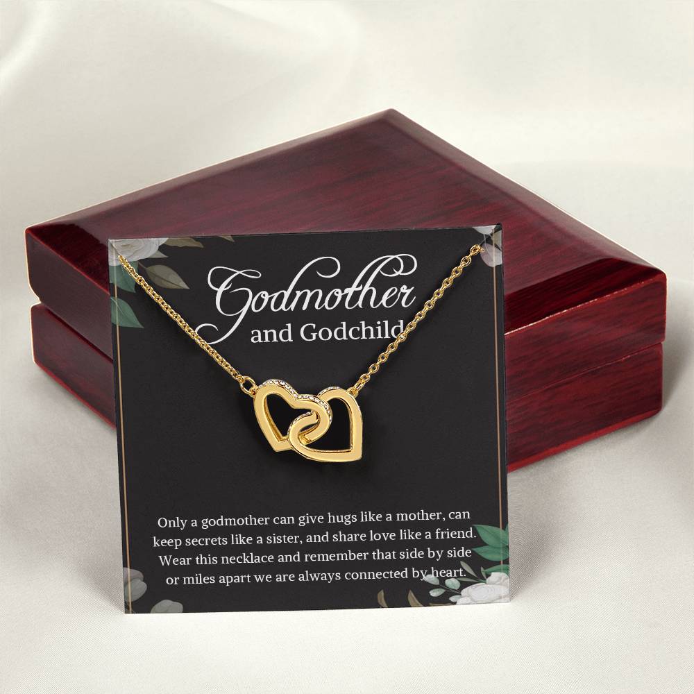 Godmother And Godchild Necklace Godmother & Goddaughter Giftgodmother And Godson Necklace Godmother Necklace Gift Godmother Necklace Box Interlocking Hearts Necklace
