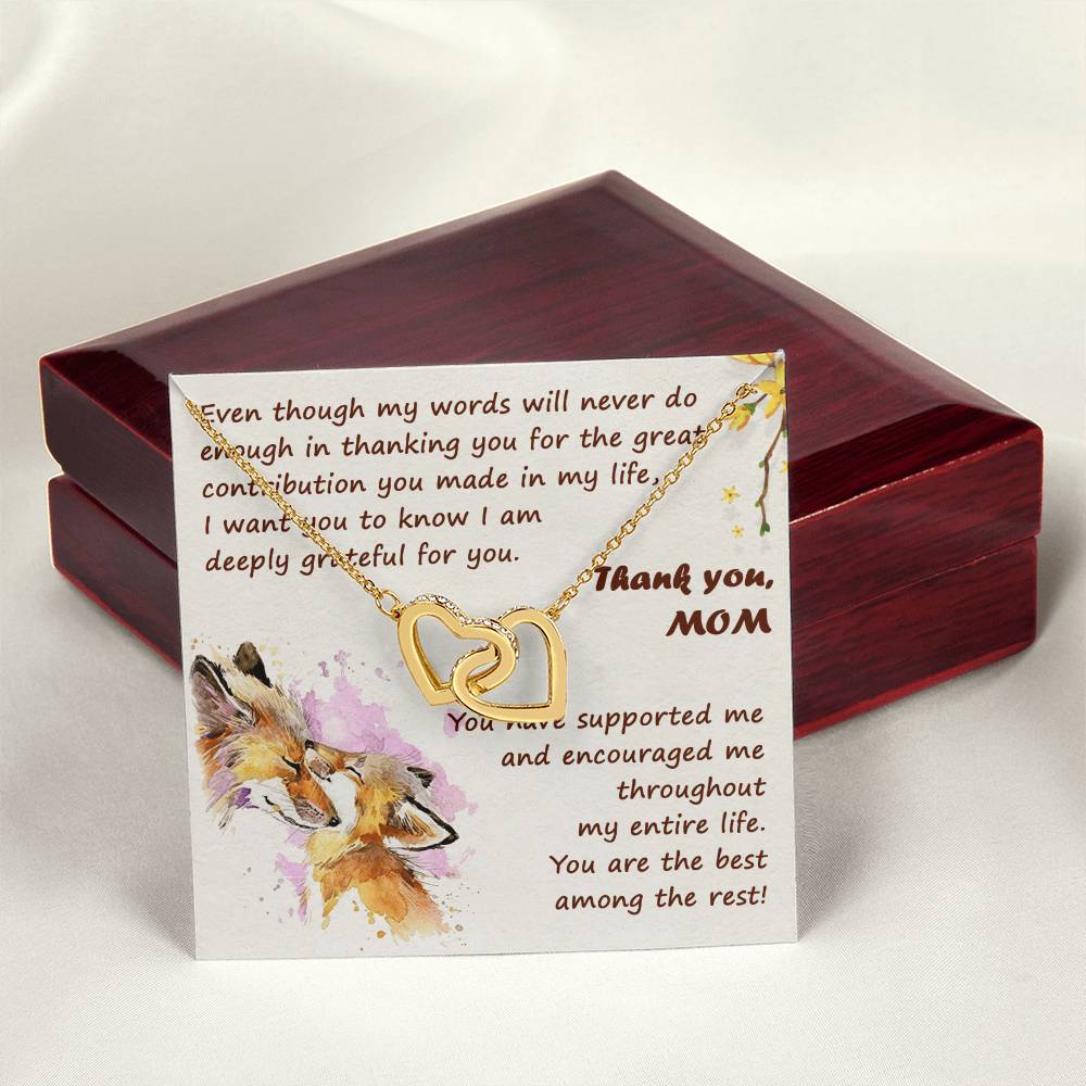 Thank You Mom Thanksgiving Gift Interlocking Hearts Interlocking Hearts Necklace