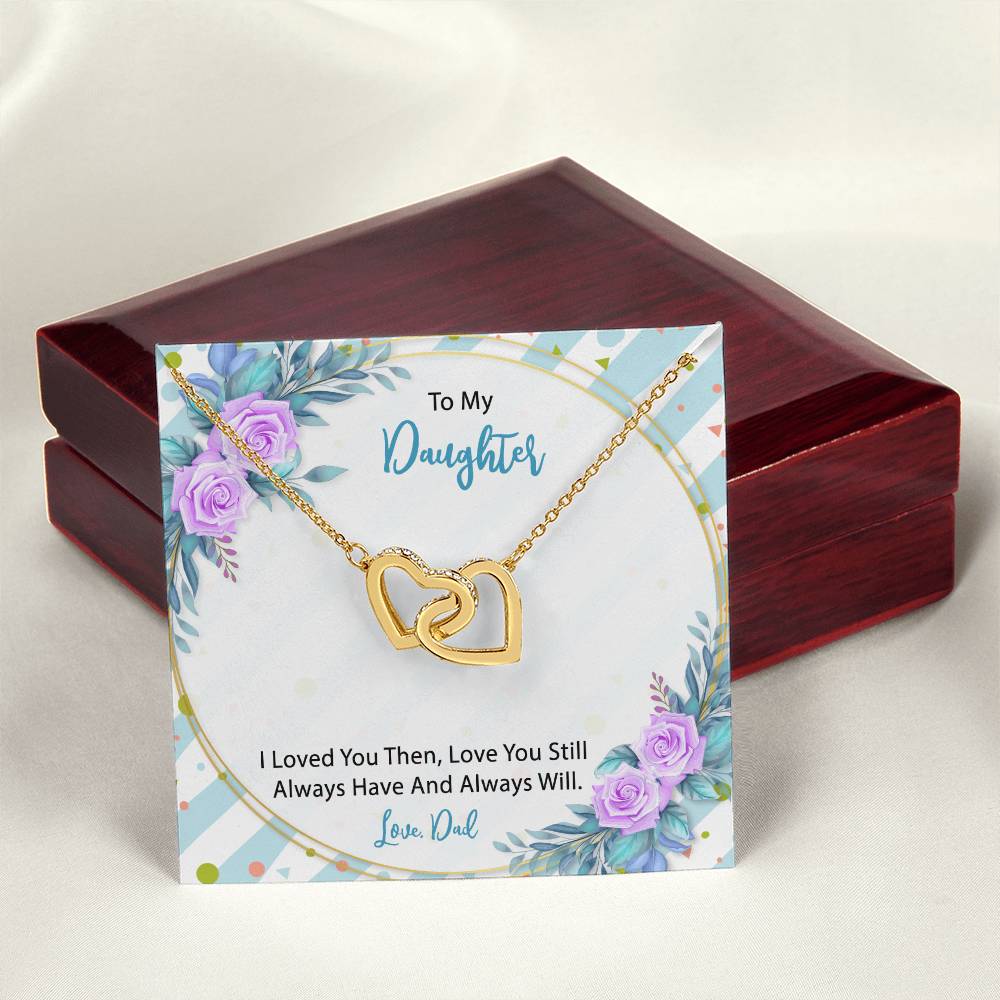 To My Daughter From Dad Interlocking Hearts Necklace