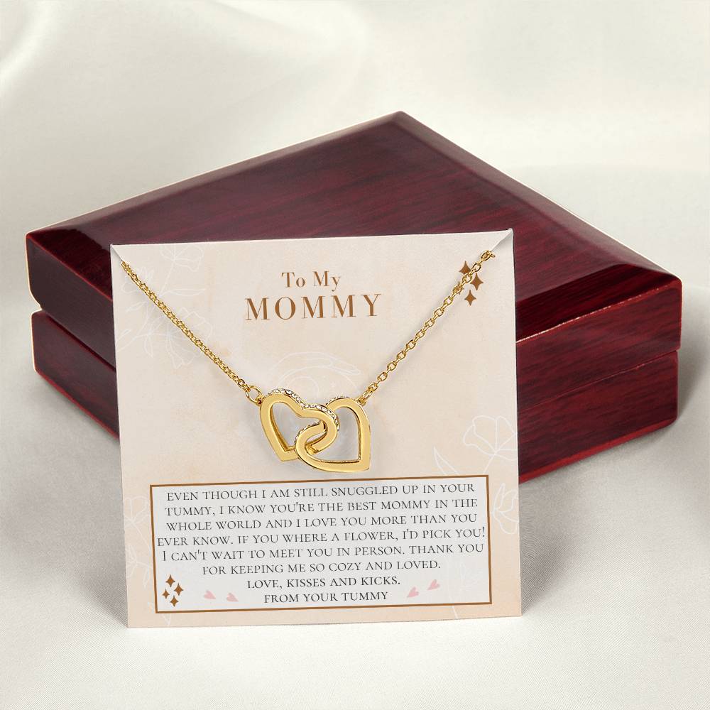 Christmas Gift From Bump Expecting Mom Gift From Tummy Mom To Be Necklace From Baby Bump Personalized Gifts For Pregnant Women Interlocking Hearts Necklace