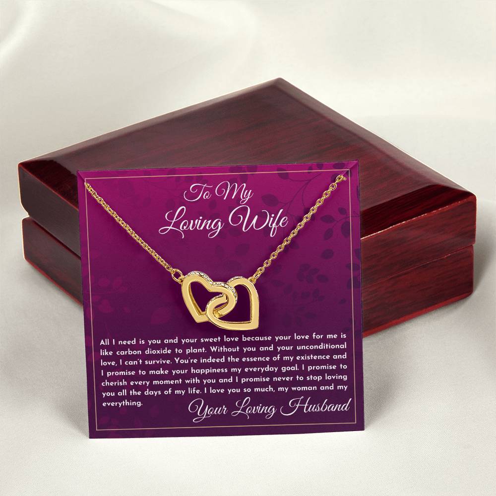 Gift For Wife All I Need Is You And Your Sweet Love Interlocking Hearts Necklace