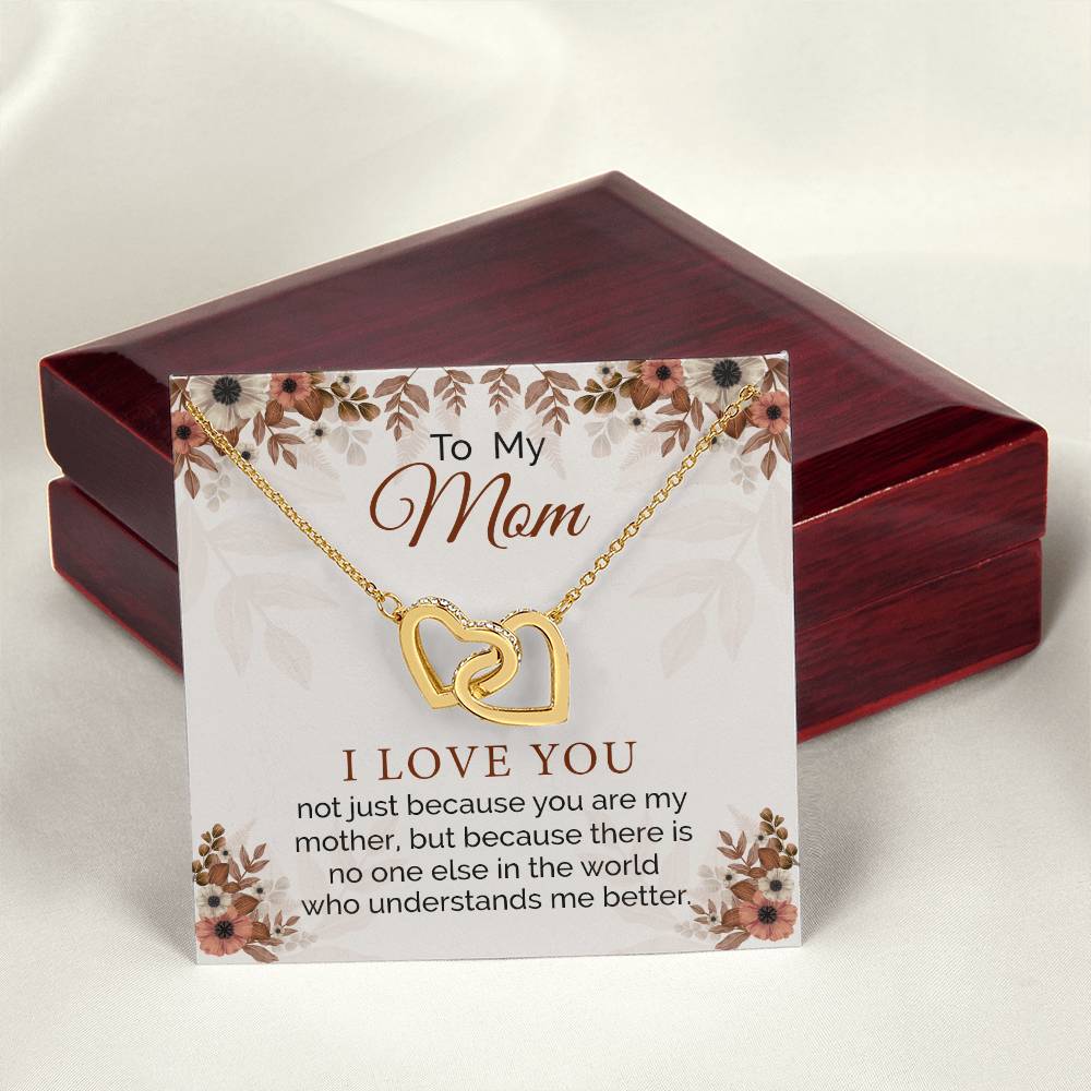 Gifts For Mom From Daughter Interlocking Hearts Necklace