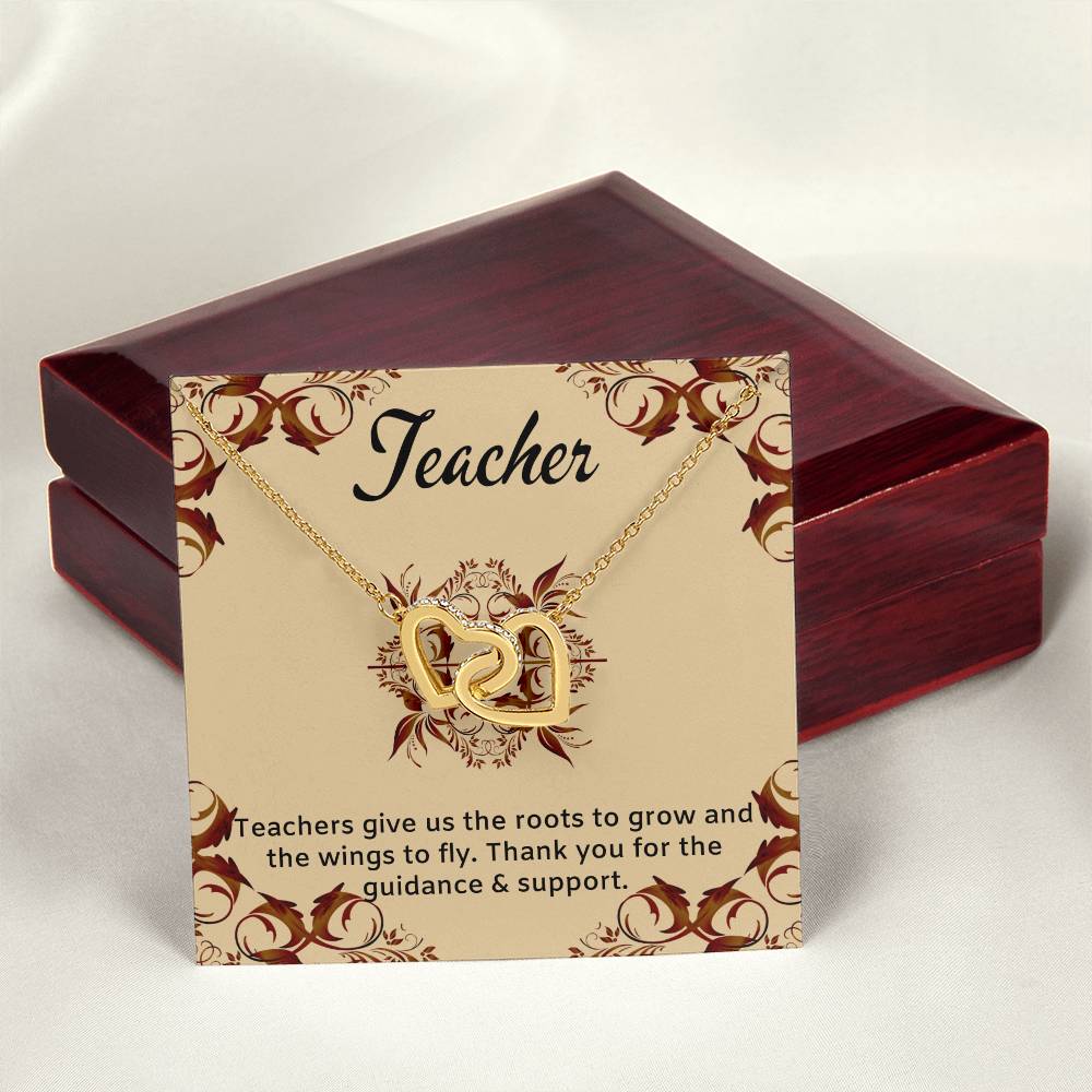 Teacher Gift Interlocking Hearts Necklace