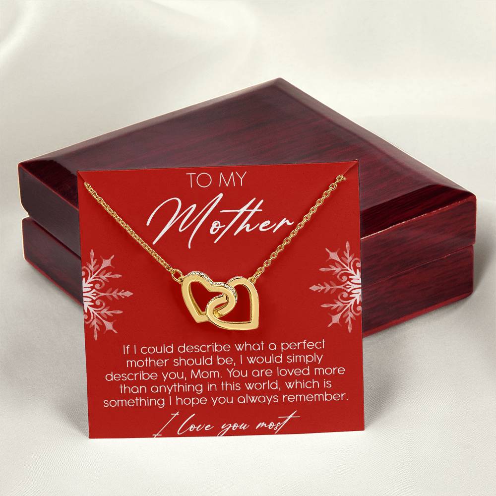 To My Mother Interlocking Hearts Necklace Message Card