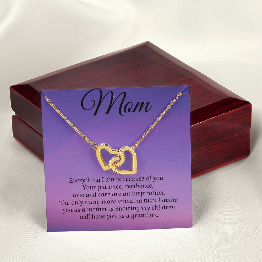 My Children Have You As A Grandma Two Heart Interlocking Hearts Necklace