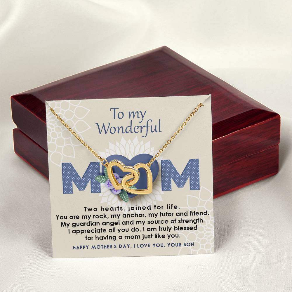Mother And Son Interlocking Hearts Necklace - Joined For Life
