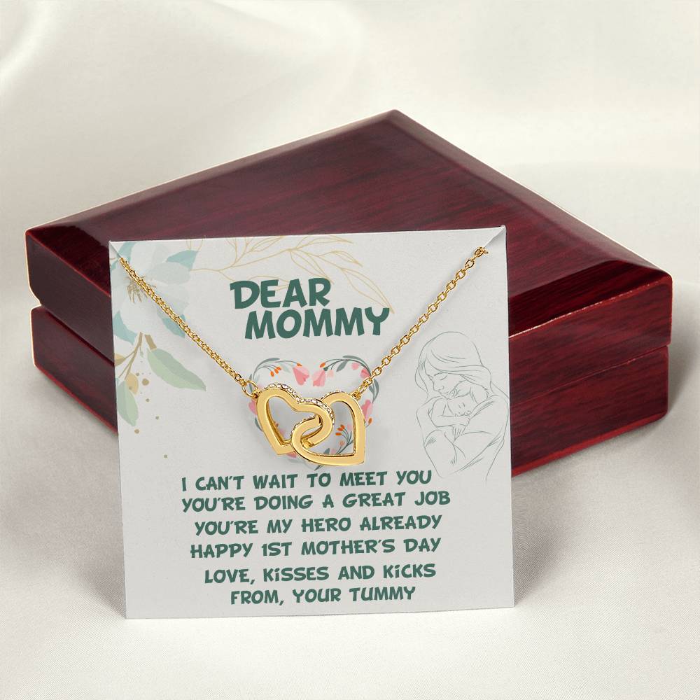 New Mom Gift Baby Shower Gift Gift For Mom To Be Pregnancy Gift For First Time Mom Baby Shower Gift Pregnant Wife Expecting Wife Gift Interlocking Hearts Necklace