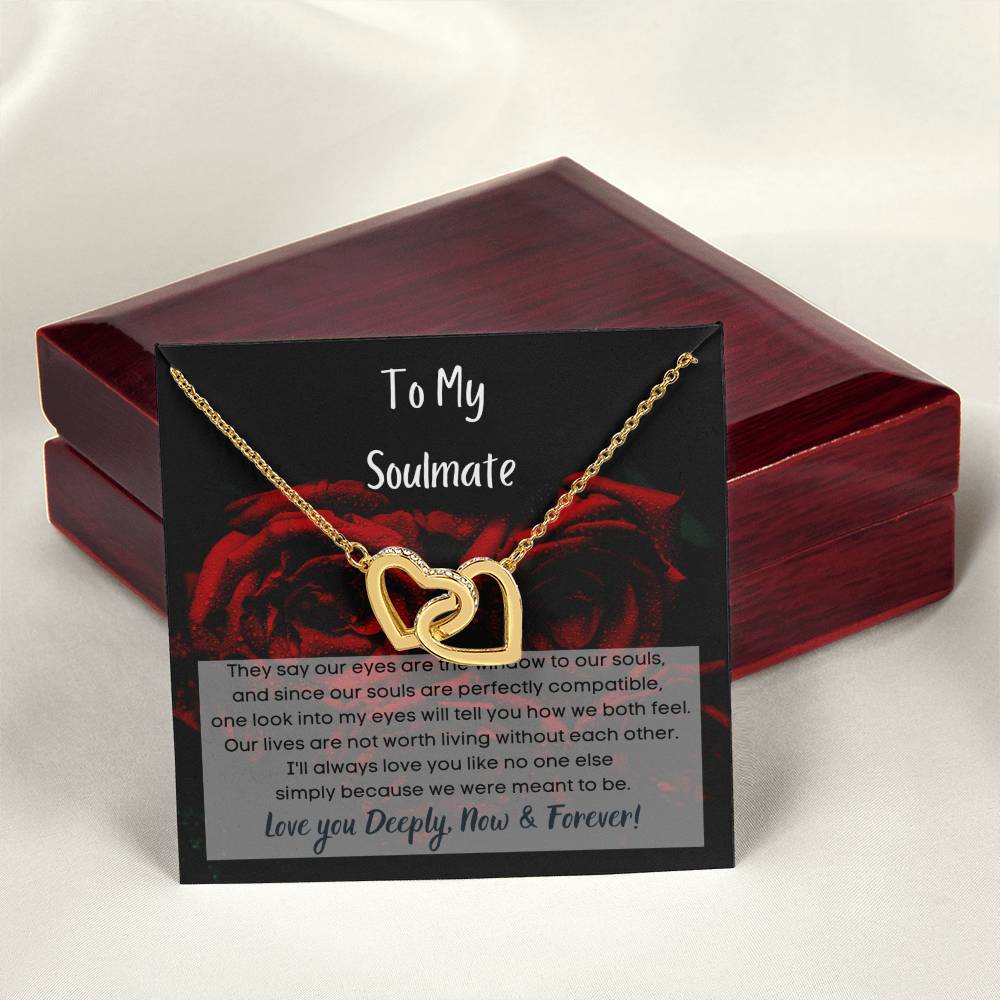To My Soulmate Interlocking Hearts Necklace